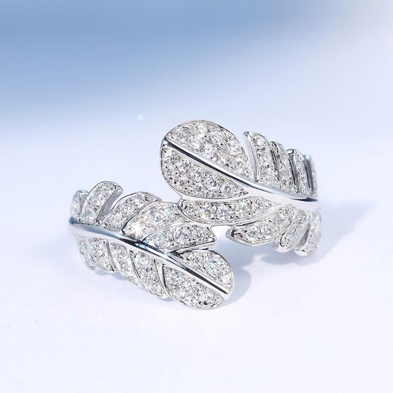 

Wedding Rings Aesthetic For Women Silver Color Fashion Kpop Jewelry Delicate Feather Statement Ring Accessories Wholesale KBR251, Slivery;golden