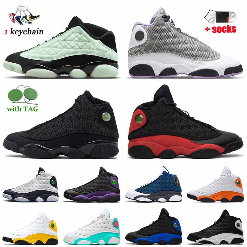 

13s Basketball Shoes Jumpman 13 Mens Low Singles Day Houndstooth Fashion Black Cat Court Purple Reverse Bred Hyper Royal Women Outdoor Sneakers Sports, D35 atmosphere grey 40-47