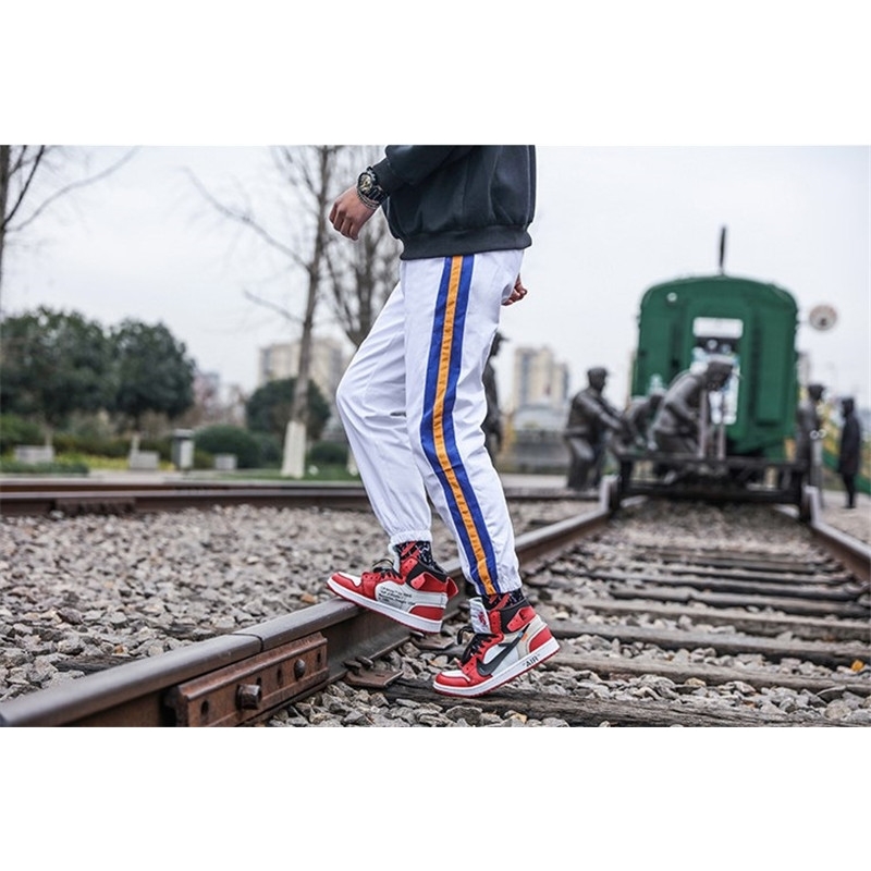 

Mens Pocket Patchwork Pants Fashion Drawstring Pencil Pants Mens Regular Mid Waist Striped Print Capris Pants, Black
