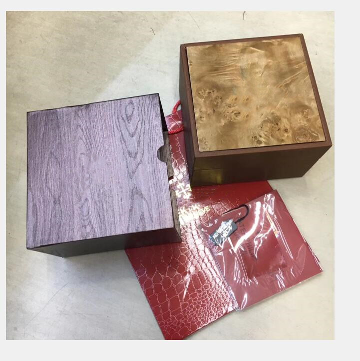 

21 22 wholesale Watch brown Box Square For PP Watches Boxes Whit Booklet Card Tags And Papers In English, Black;blue