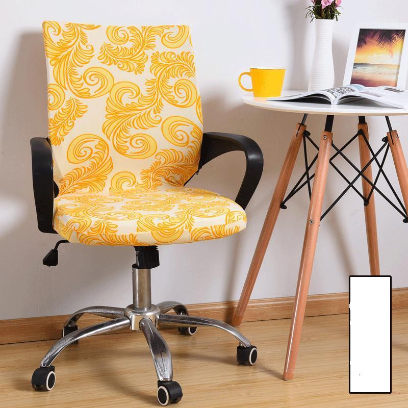 

Elastic One Chair Cover Printed Universal Swivel Computer Armchair Slipcovers Washable Polyester Stretch Seat Covers