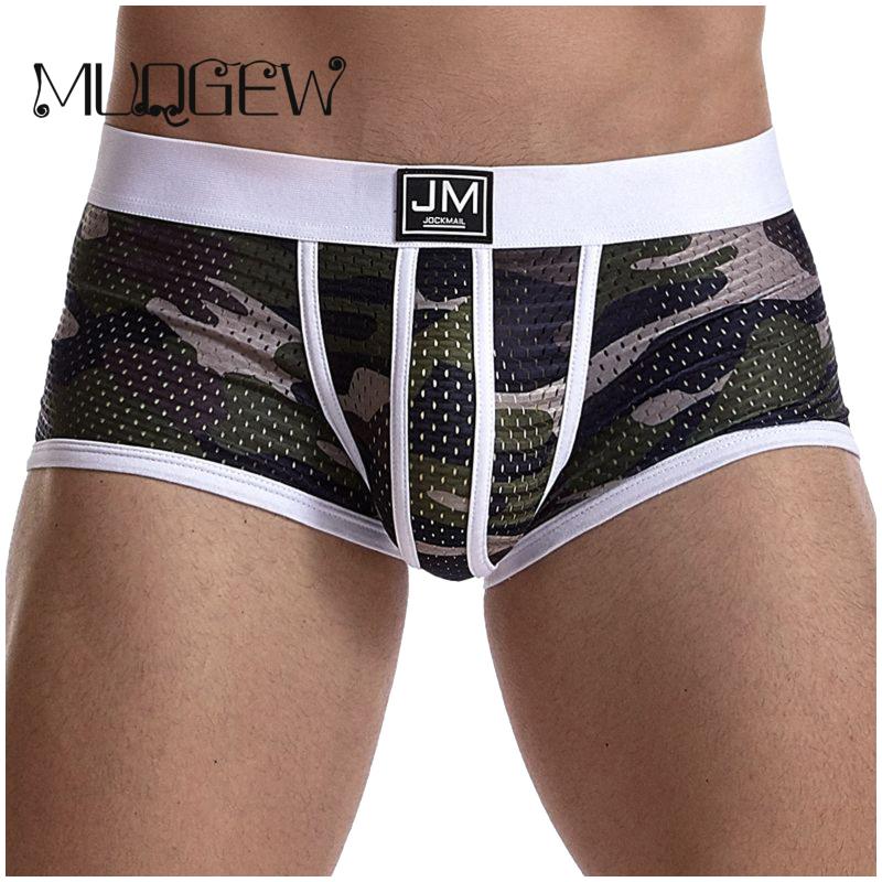 

Underpants Men's Sexy Boxershorts Camouflage Breathable Mesh Four-corner Low-rise Underwear Man For Family Male Boxers, Black;white
