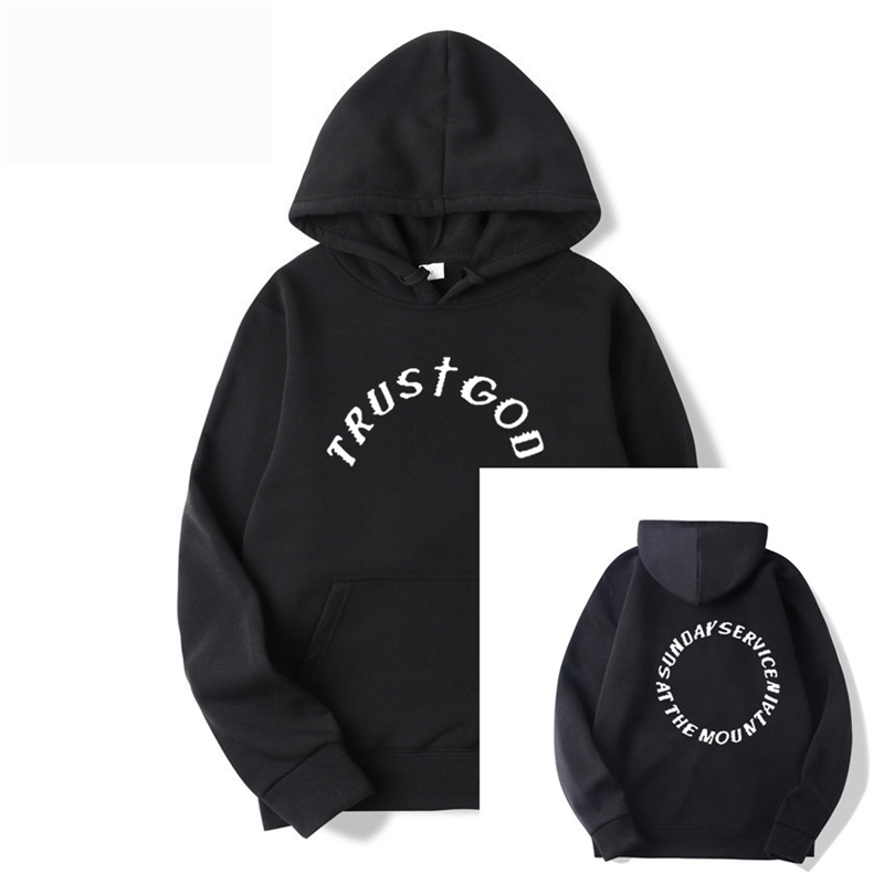 

Kanye West Holy Spirit Hooded Sweater men's and women's autumn Winter Fleece Sweatshirt, Black