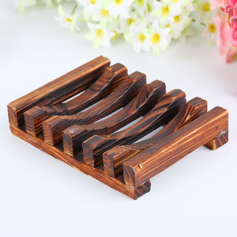 

Soap Dish, Rustic Bar Holder for Bathroom Sink Shower Kitchen, Natural Wooden Tray Sponges, As shown