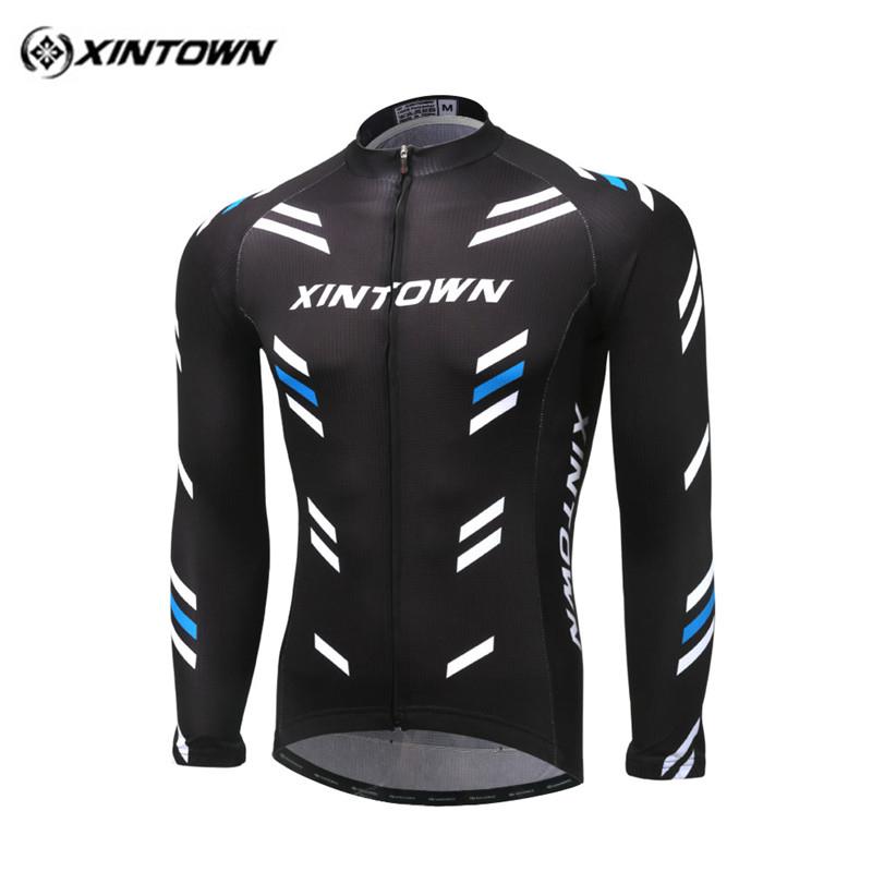 

Xintown Team Racing Sport Cycling Jersey Long Sleeve Autumn Comfortable Bicycle Clothing UV Protection Mtb Bike Jackets, Black;red