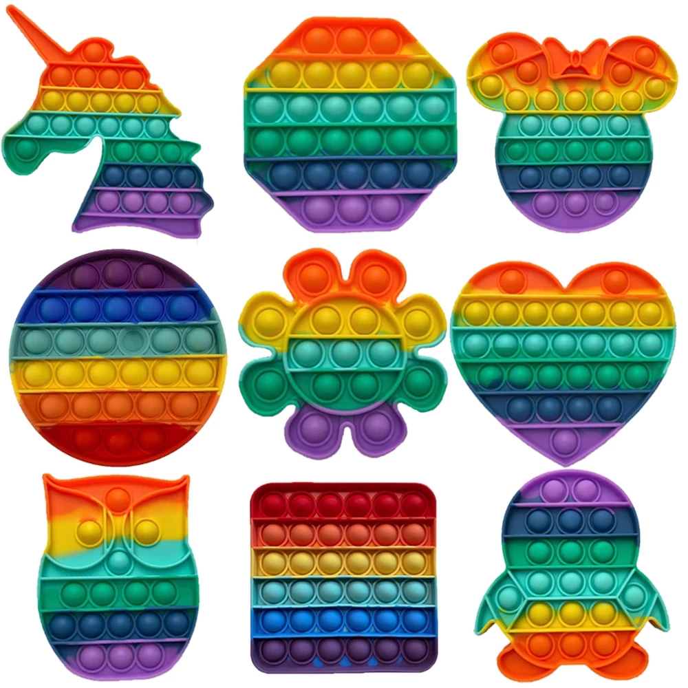 

Pops Fidget Toys Push It Bubble Color Desktop Decompression Sensory Squeeze Therapy Toy