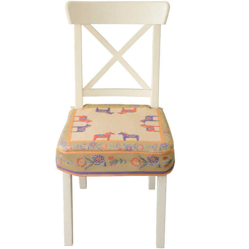 

Swedish Nordic pony chair cushion cotton double-sided chair cover sponge core strap removable washable cushion, Pony cushion double sided pattern