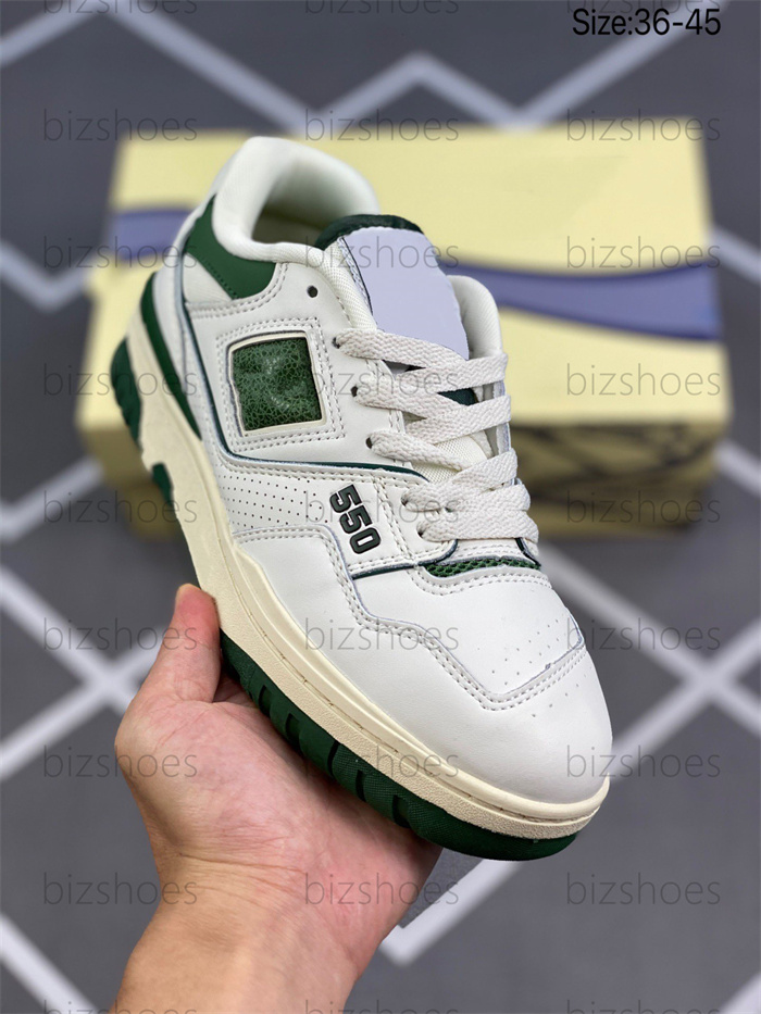 

DESIGNER New 550 Running Shoes White Green Leather Low Outdoor Sports Sneakers Trainers BB550 ALD Casual Classic Platform Shoe, 01