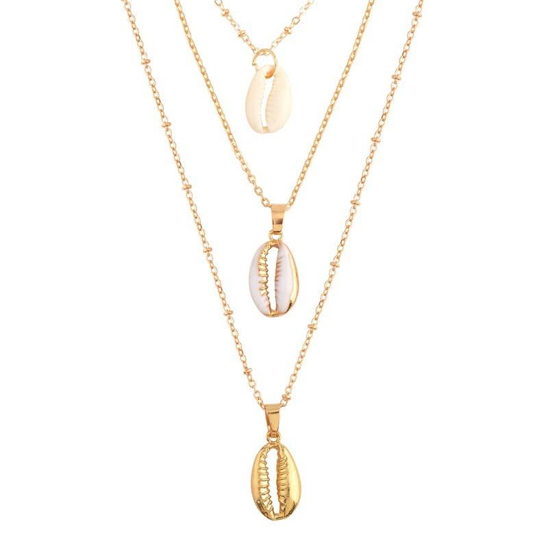 

Pendant Necklaces Bohemian Multilayer Cowrie Shell Necklace For Women Fashion Ocean Sea Beach Boho Jewelry, Silver