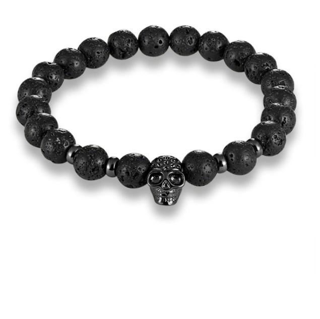 

Beaded, Strands 8mm Skull Gold Silver Copper Cz Zircon Cubic Zirconia Beads Bohemian Yoga Bracelet Agate Onyx Stone Bangles Etg2