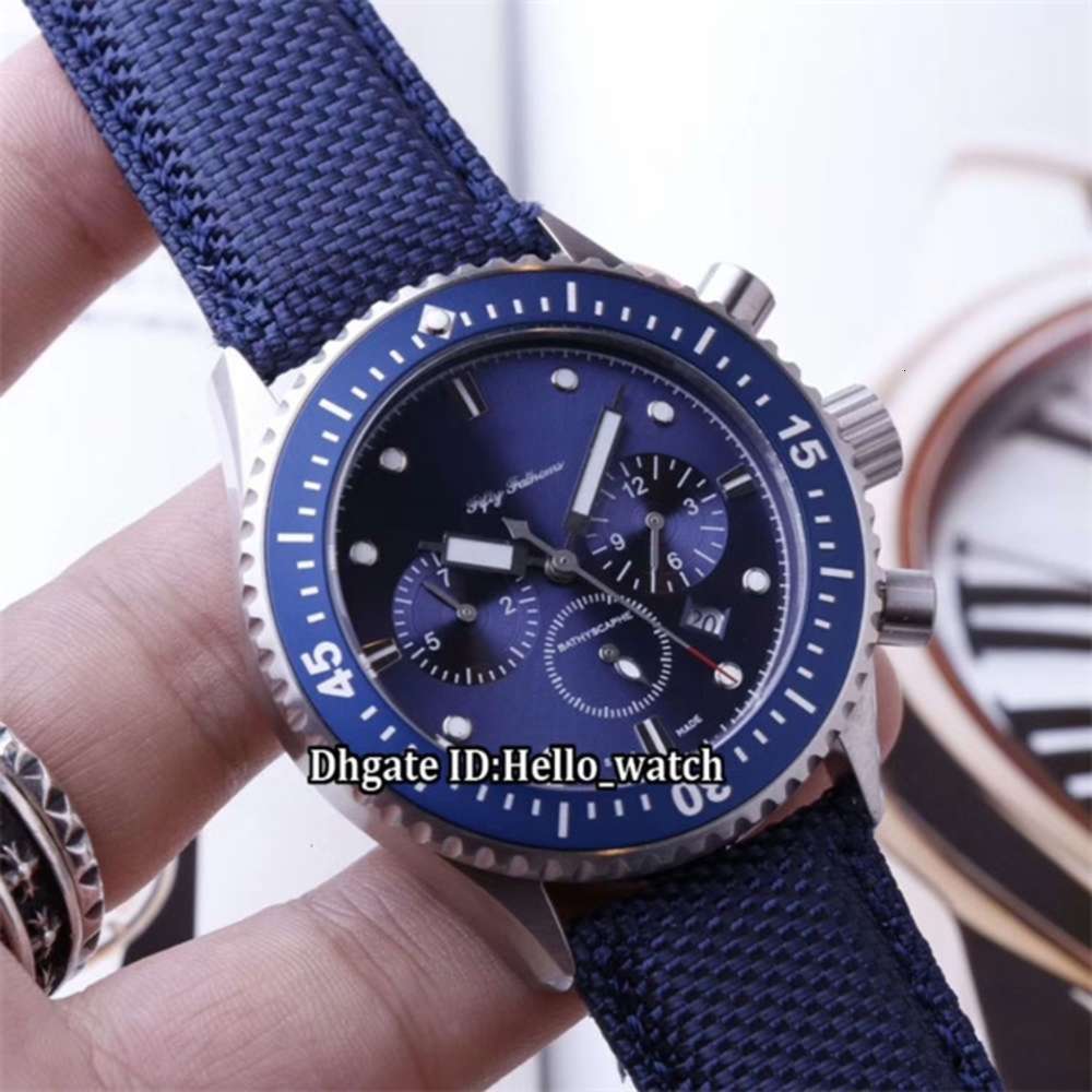 

Cheap New Fifty 50 Fathoms Bathyscaphe Flyback 5200-0130 Blue Dial Automatic Mens Watch 316L Steel Case Leather Strap Gents Watches yoomi, Jb-b03c