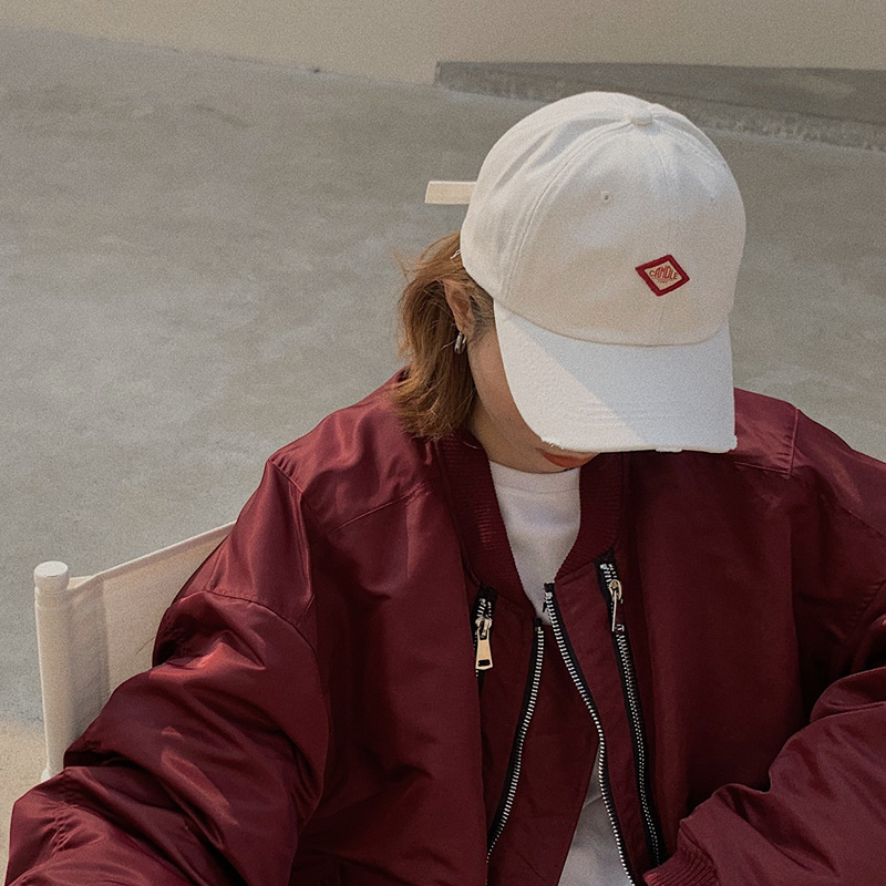 

Hat girl spring and summer new letters simple broken edge cap lovers versatile casual baseball cap sun hat, Navy