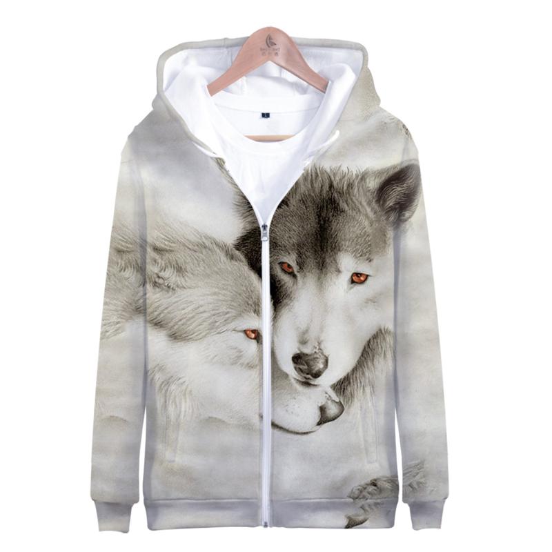 

Men's Hoodies & Sweatshirts 2021 3-16 Years Kids 3D Wolf Zipper Sweatshirt Hoodie Men/womens High Quality Creative Boys Jackets Clothing, Black
