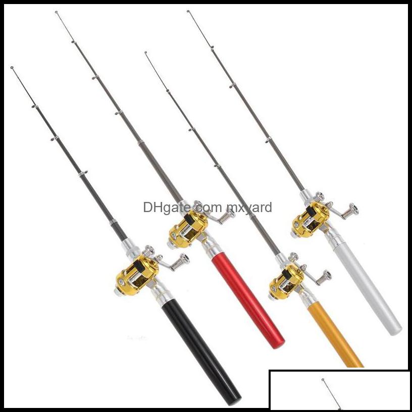 

Outdoors Spinning Rods Sports & Outdoors!! Mini Portable Pocket Fish Pen Aluminum Alloy Fishing Rod Pole Reel Pesca Wholesale Drop Delivery
