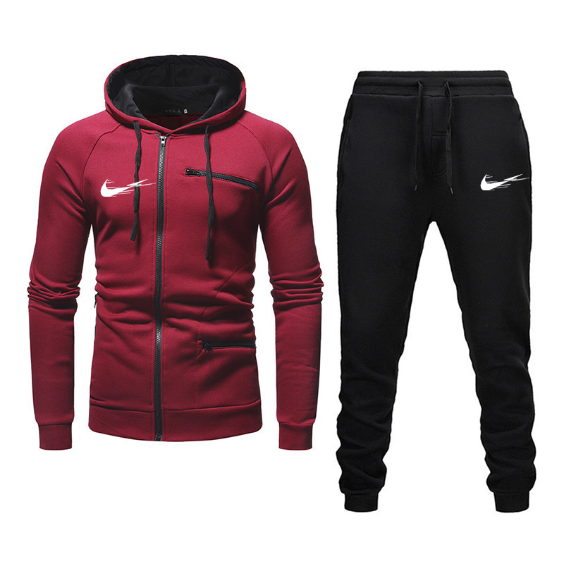 

2021 New Men's Fashion Hoodie Sportswear Men Clothes Jogging Casual Tracksuit Mens Running Sport Suits Sweatshirt+Pant 2Pcs Sets 2 orders, Gray