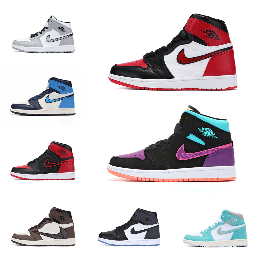 

1s basketball shoes Black Gym Red Bred Toe aj chicago banned Game Royal Fragment Shadow dunk mocha smoke grey court purple gold top universi
