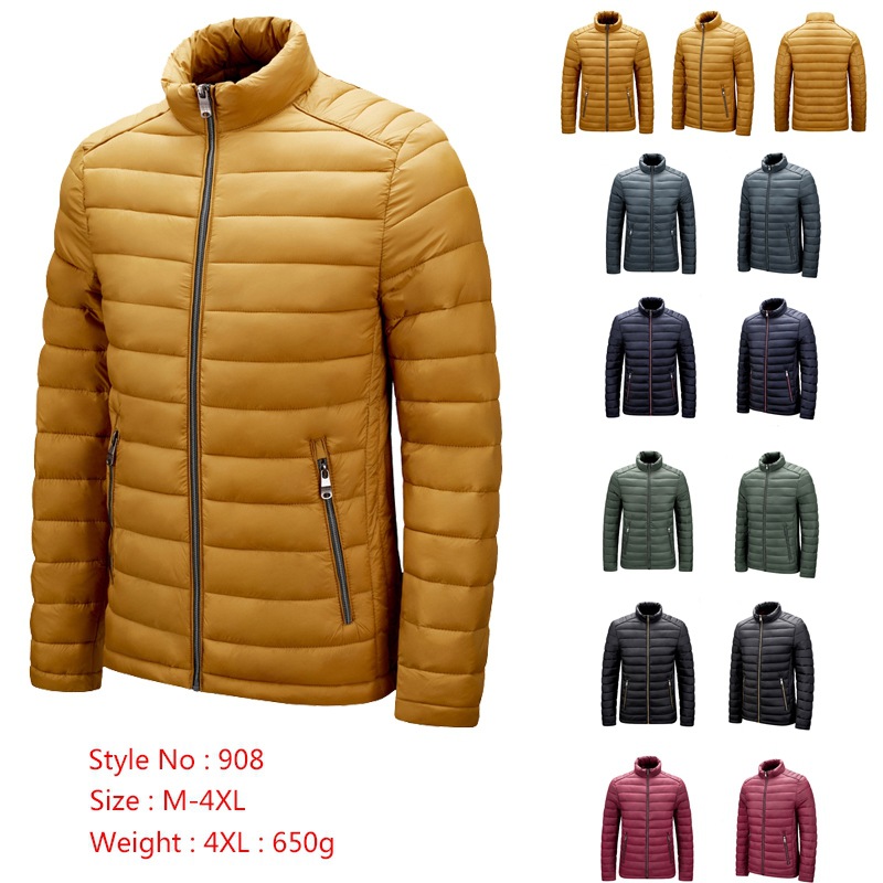 

Men Casual Down Parkas Coats Fashion Trend Couples Stand Neck Thin Windproof Puffer Jacket Designer Winter Luxury Bread Warm Puff Jackets, Black