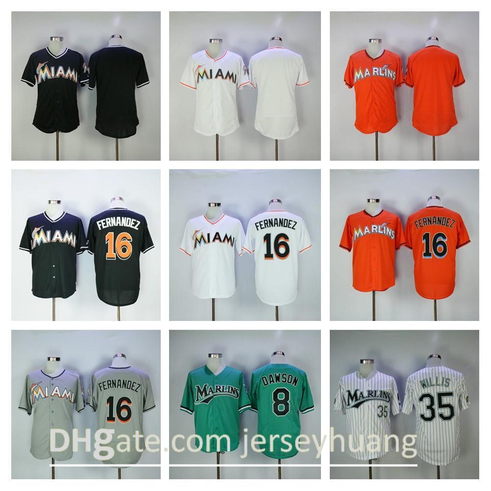 

Men Women kids Baseball Vintage 16 Jose Fernandez Jerseys Retire 94 Bad Bunny Jersey With Puerto Rican Flag 35 Dontrelle Willis Andre Dawson, Colour 8
