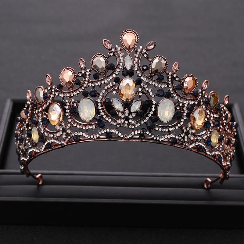 

Hair Clips & Barrettes Vintage Baroque Crystal Bridal Crown For Wedding Tiara Rhinestone Beauty Pageant DiademHead Jewelry Accessories, Golden;silver