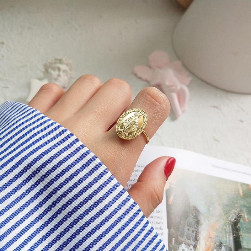 

Cluster Rings Oval Coin 925 Silver Jewelry Minimalism Charm Anel Bohemia Vintage Boho Bague Femme Anelli Ring For Women