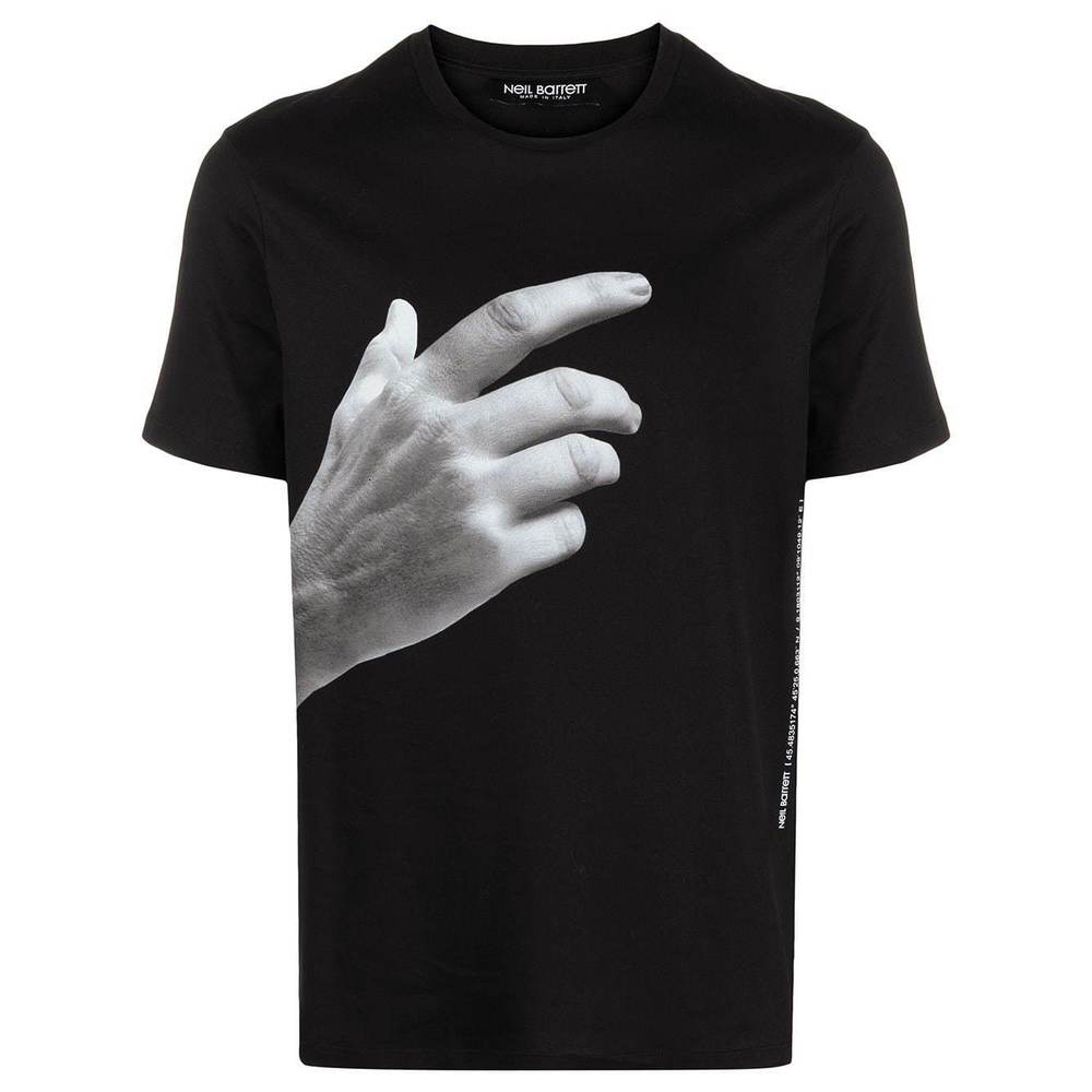

Neil Barrett Trendy Shirt Print Short Mouwen T-shirt Campus Slijtage Couple Models Men and Women Loose Wild T-shirt, White;black