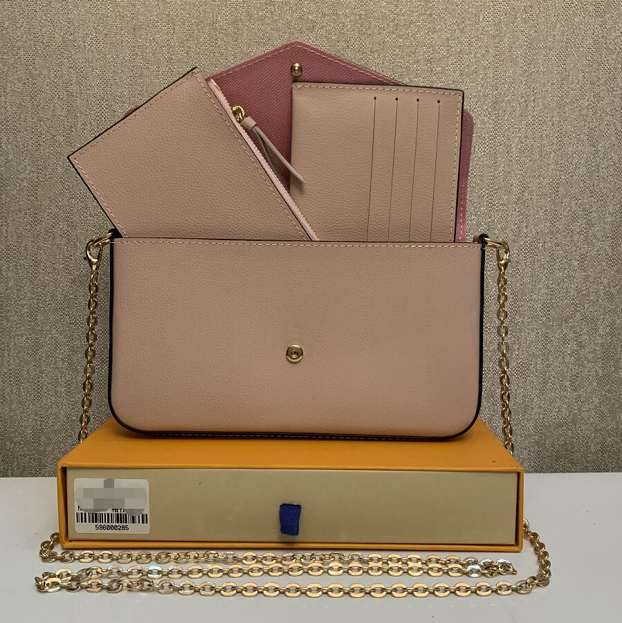 

Original High Quality Luxurys Designers Bags Purse Woman Fashion Monogrames Multi Pochette Felicie Chain Crossbody Shoulder Bag With Box Dust Ba, White grid