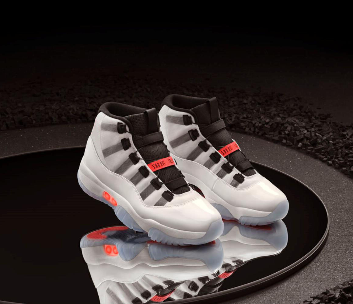 

Shoes Authentic 11 High OG Adapt Automatic Laces Self-Lacing Real Carbon Fiber Red Multi-Color Men Sports Sneakers, Black