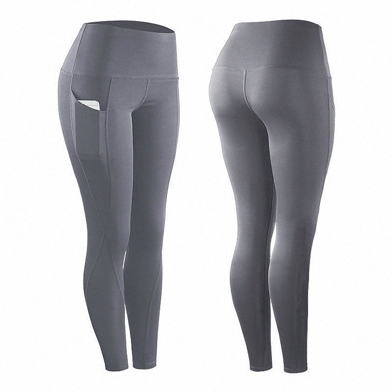 Pantalon de yoga à taille élevée des femmes, Tummy Control Workout Fitness Leggings en cours d'exécution Pantalon Pantalon noir Grey Wine SML XL