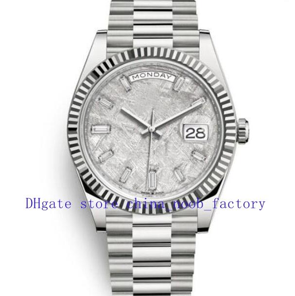

2 Style Cal.3255 Automatic Watch Men's Day-Date 40mm 18kt White Gold President Rare Meteorite Diamond Dial Mens 228239 228206 EW Factory Men Eta Watches Wristwatches, 01
