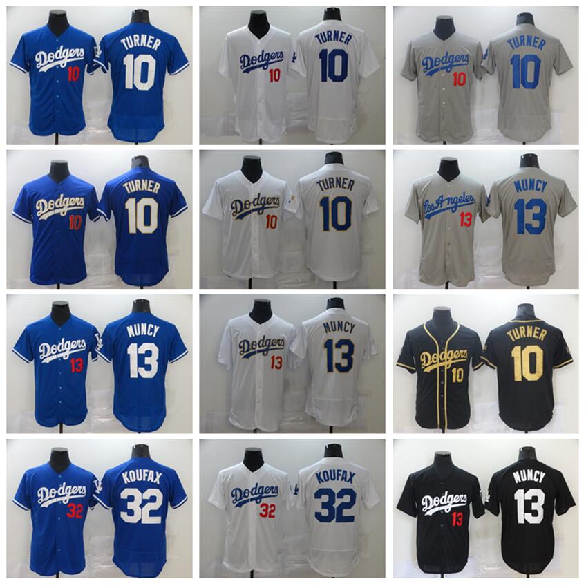 

Men Baseball 10 Justin Turner Jersey 13 Max Muncy 32 Sandy Koufax Flexbase Cool Base Stitched And Sewn On Team Color Blue White Grey Black B, Blue;black