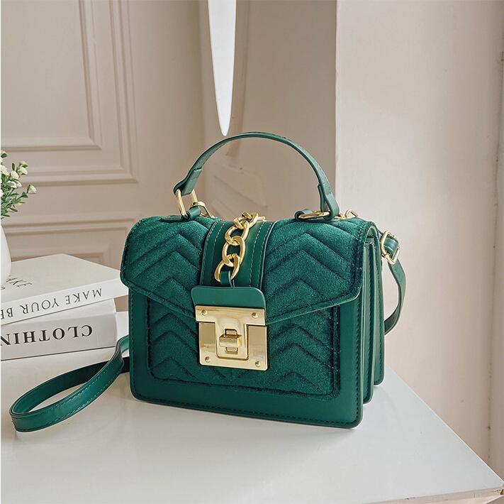 

Factory Outlet women leather shoulder bags elegant Corduroy handbag in winter street trend chains decoration womens backpack solid color Corduroys chain bag