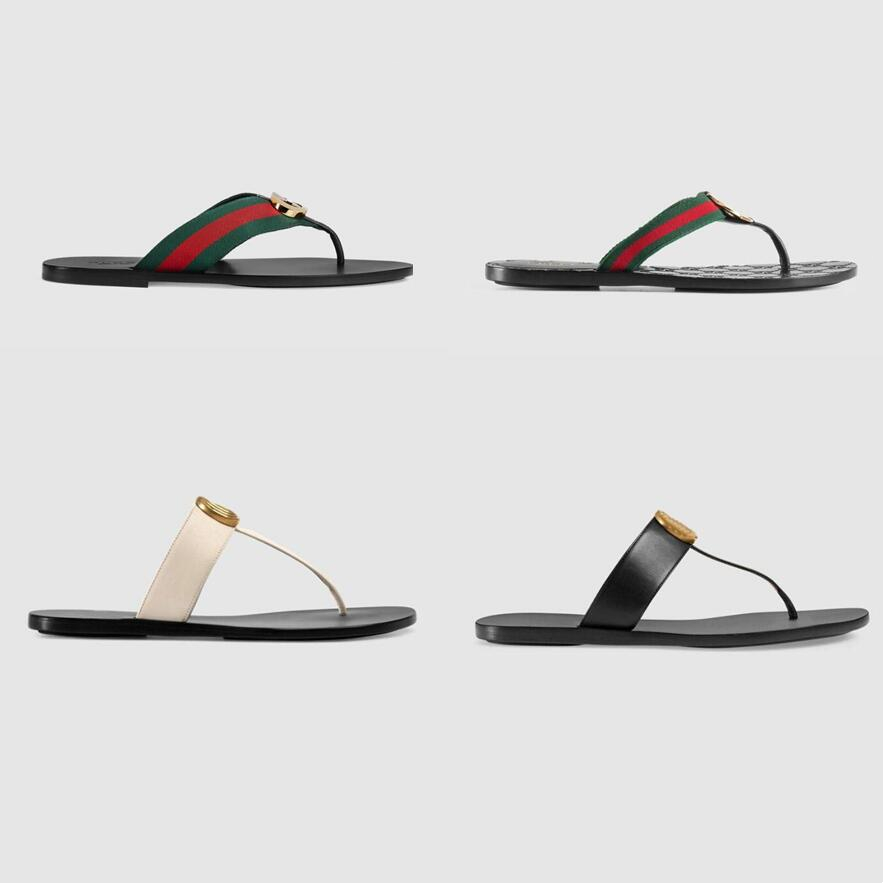 

Slipper Designer Slide Summer sandals Fashion Men Beach Indoor Flat Flip Flops Leather Lady Women Shoes Ladies Slippers Size 35-45 with box, Black