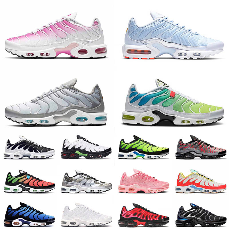 

Wholesale Tn Plus SIZE 12 Sports Running Shoes Mens Womens Pink Fade Pastel Blue Smoke Grey Hyper Royal Worldwide Outdoor Trainers Sneakers 36-46