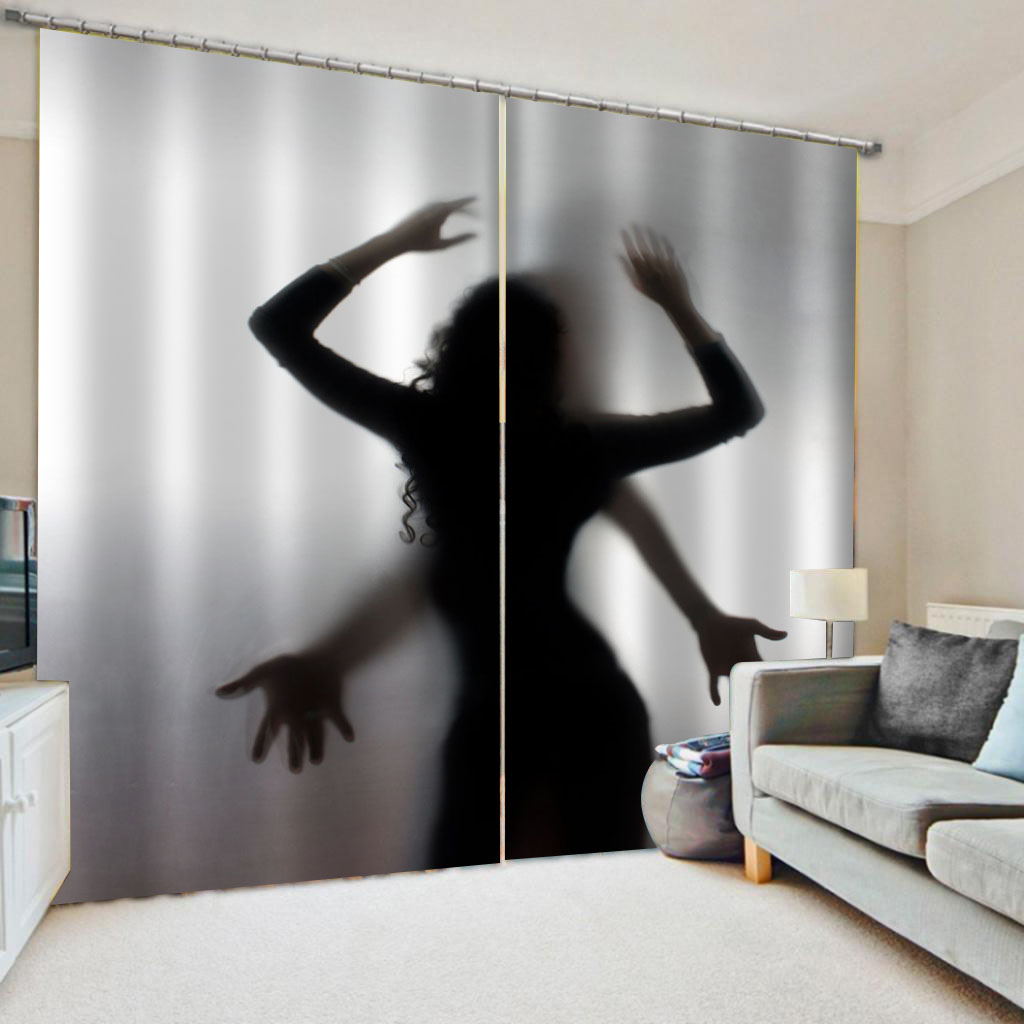 

European Style 3D Curtains For Window Treatment Creative People Shape Blackout Curtain Drapes, Customize