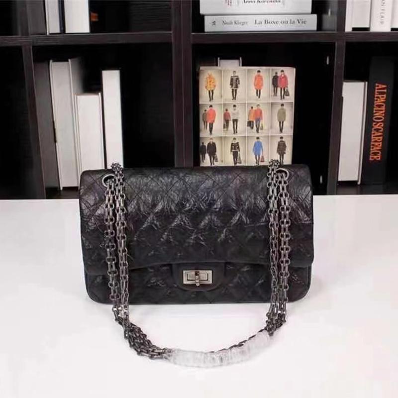 

double flap Women Luxurys Designers Bags 2021 fashion chain small bag female tide his joker large capacity design feeling atmosphere cowhide purse wholesale, Black