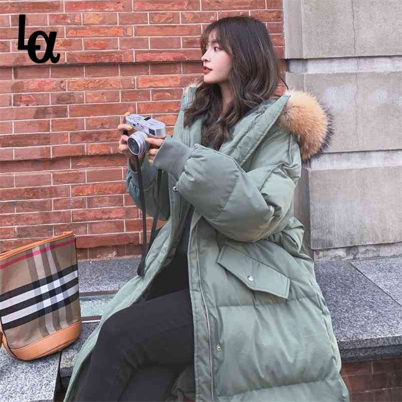 

Fashion Winter Long Jacket Women Vintage Korean Coat Female Loose Down Cotton Warm Thick Parkas Oversized 210519, Black