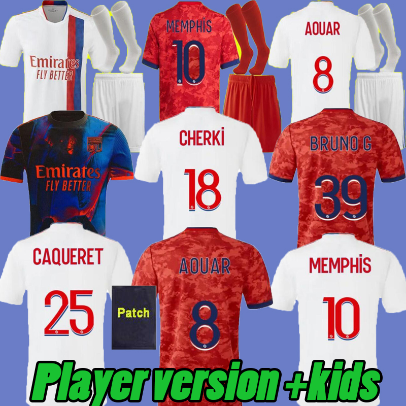 

Player fans version 20 21 22 Olympique Lyonnais Lyon soccer jerseys 2021 2022 home away Jersey de foot OL TRAORE MEMPHIS AOUAR FEKIR thailand men  football shirts, 2020;home