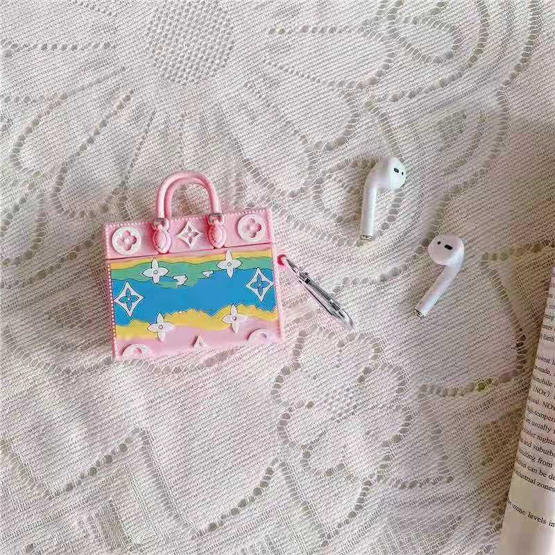 

Top designer silicon pink earphone case for airpod pro come with hook and cable perfect cover