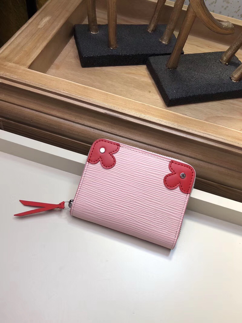 

Classic New hot sell fashion style woman coin purse designer genuine leather lady mini wallet for coin with dust bag box coin purse, Red;black
