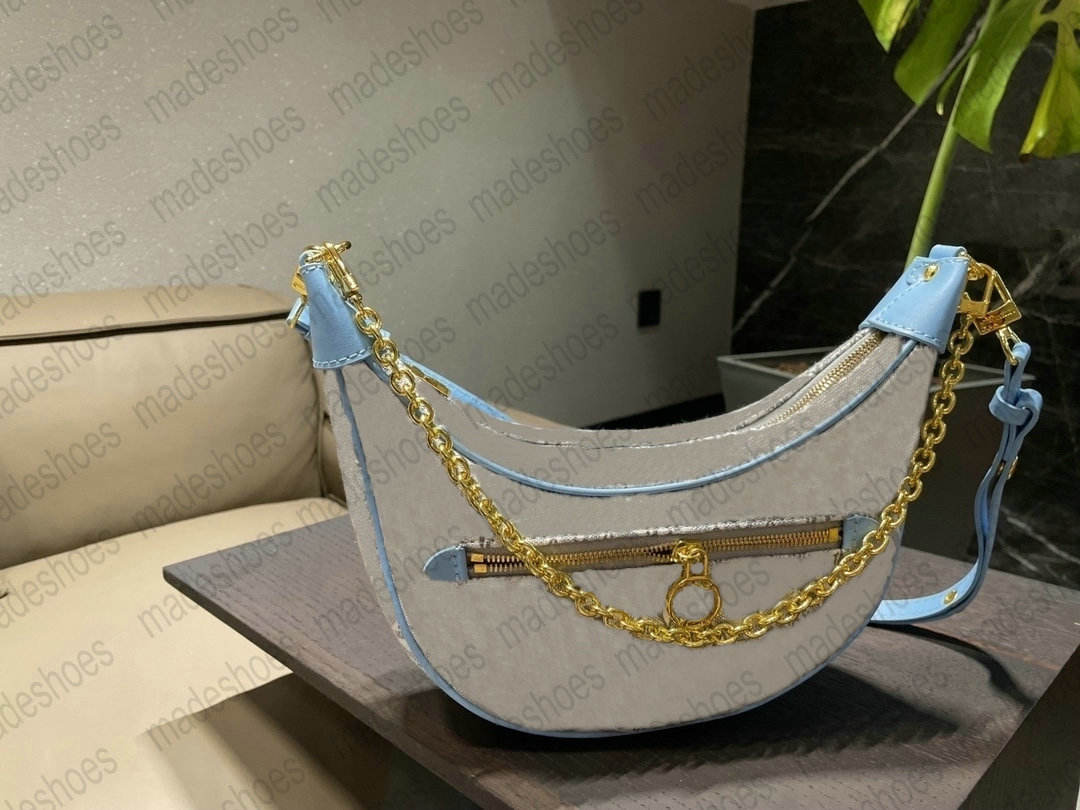 

Cruise 2022 Denim Loop Half-moon Chain Baguette Croissant bag M81166 Monograms handbag Cross Body M81098 Jacquard Weave Ecru-colored 1854 Designer Shoulder Bag