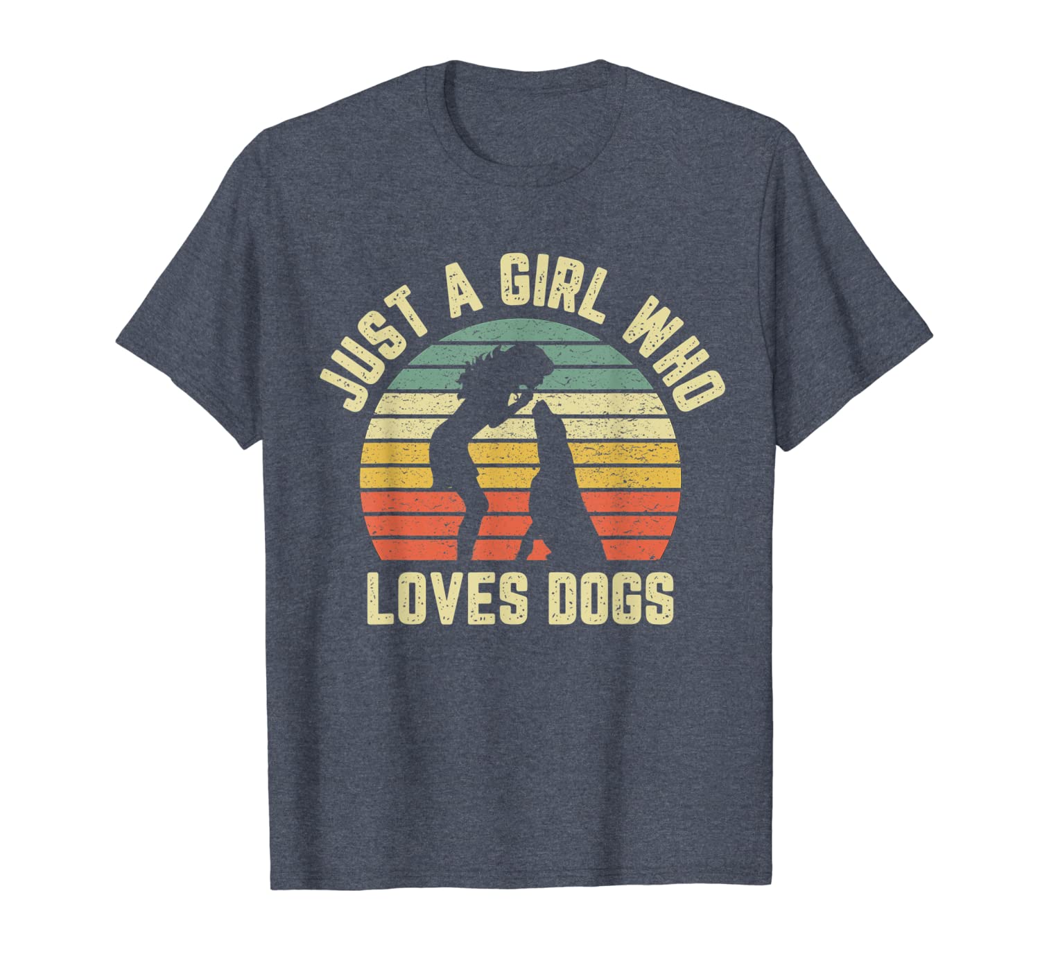 

Just Girl Who Loves Dogs Shirt Funny Dog Lover Tshirt Retro, White;black