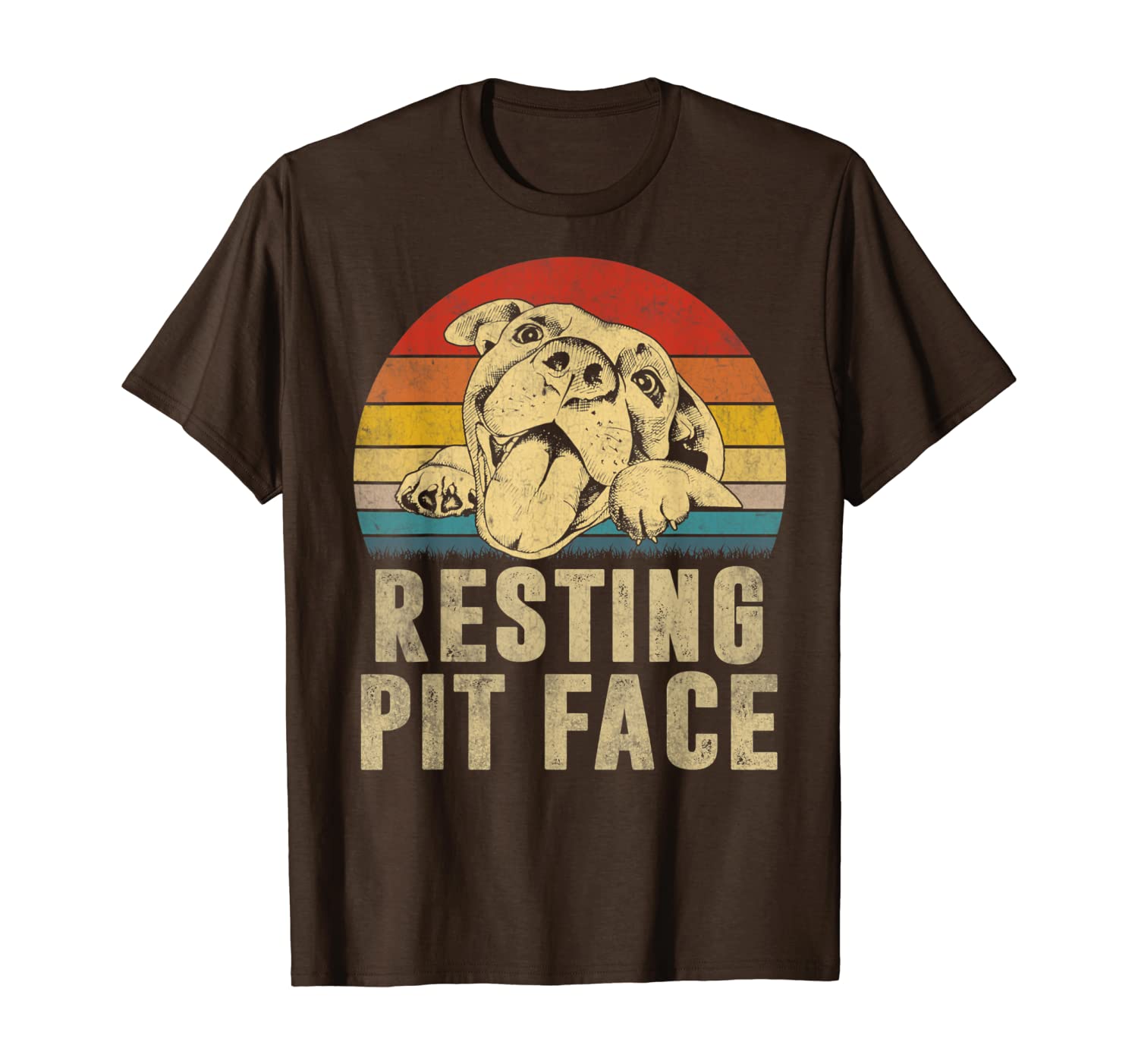 

funny dog pitbull resting pit face t-shirt for men women t-shirt, White;black
