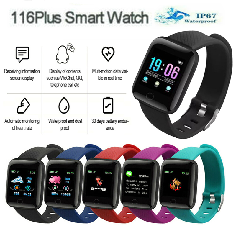 

ID116 Plus smart watch Color display wristbands with heart rate monitor activity tracker portable device