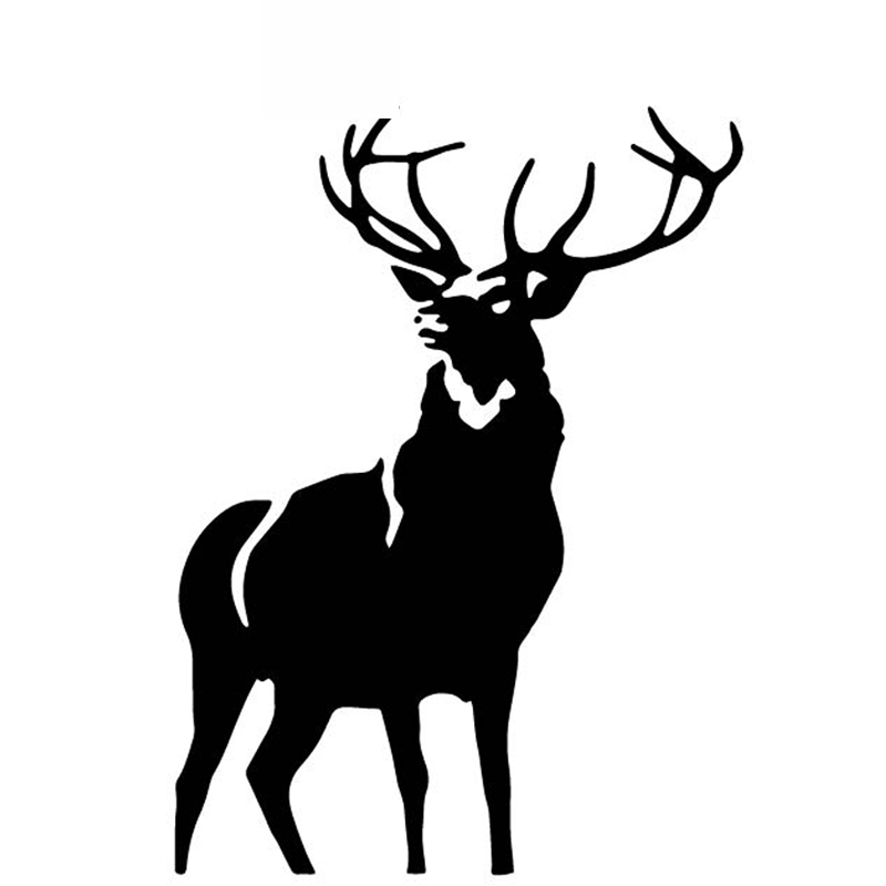 Car Sticker A Proud Deer Alone Decorative Pattern Car Sticker Car Door Decals Waterproof Sunscreen Black/white,17cm*12cm-image-687198928