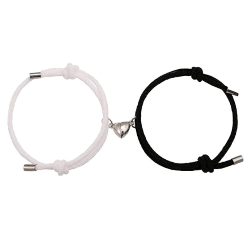 

Charm Bracelets Couples Bracelet Magnetic Mutual Attraction Rope Braided Friendship Gift For Lovers With Durable, Golden;silver
