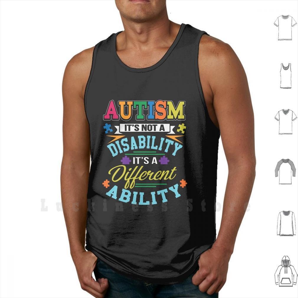 

autism awareness shirt men autistic gifts its not a disability different ability vest, White;black
