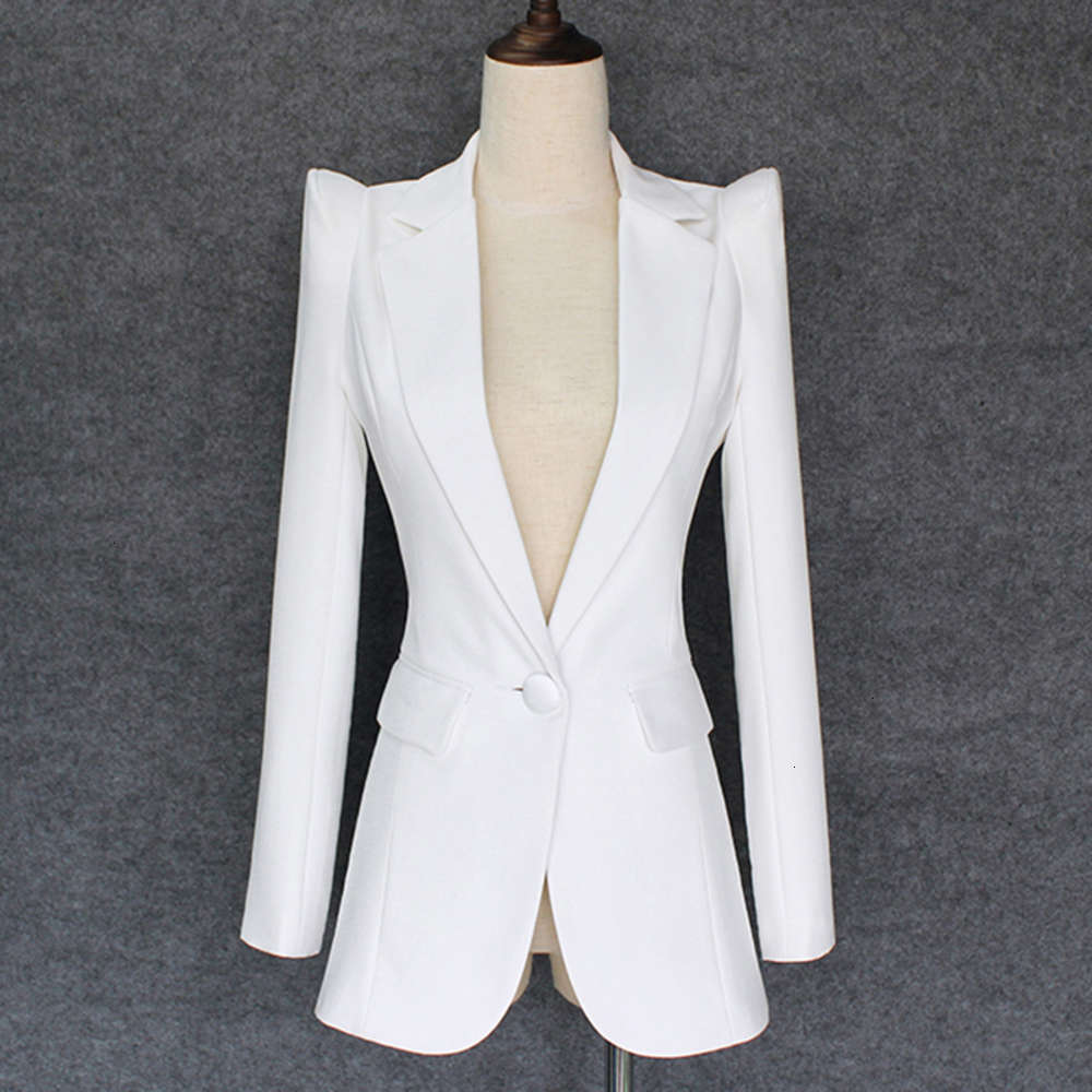 

Top Quality 2020 New Stylish Designer Blazer Women Shoulder Collection Single Button White Blazer Jacket