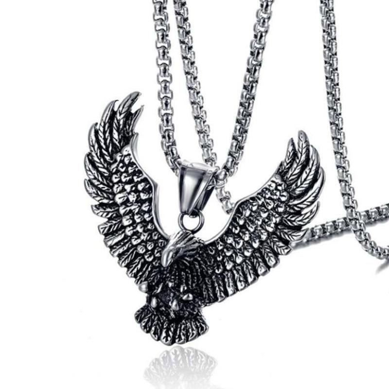 

Pendant Necklaces Personality Creative Retro Eagle Star Necklace Hip Hop Trend Party Punk Jewelry, Silver