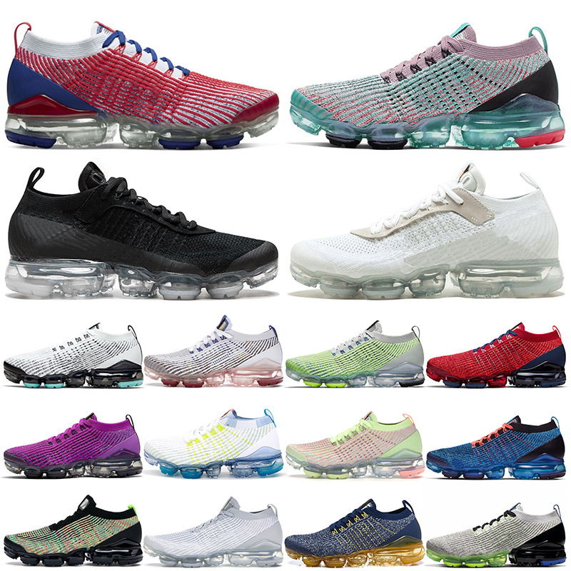 

Air Flyknit 3.0 Vapor Max Running Shoes 2021 Fashion VaporMax Pure Platinum Race Baltic Blue Barely Volt Off Mens Women White Sneakers Train