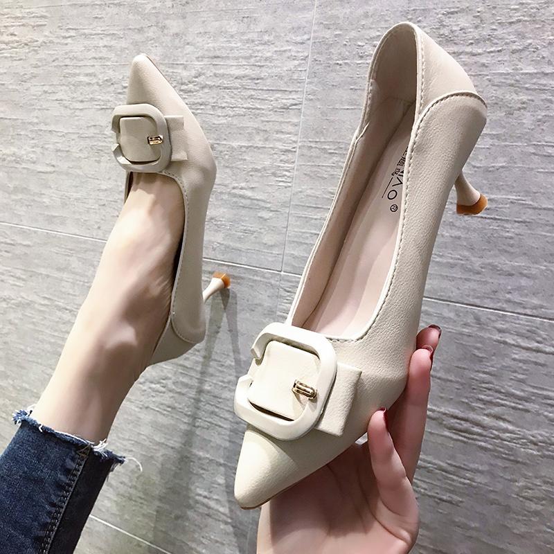 

Dress Shoes 2021 Women Classic High Heel Pumps Fashion Ladies Pointed Toe Female Thin Heels Zapatos Mujer, Black